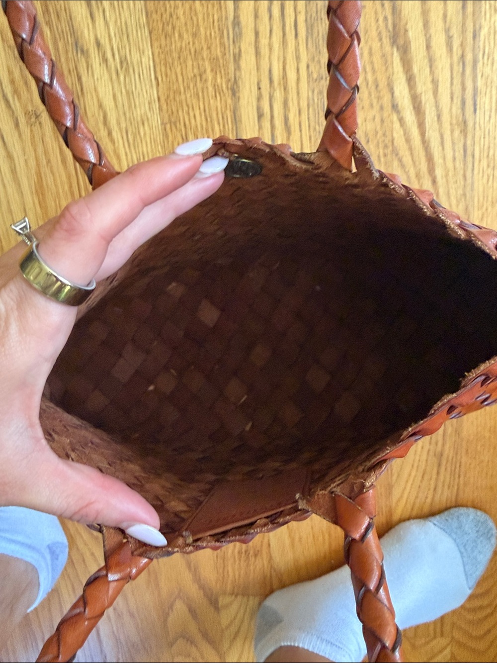 Dragon Diffusion Woven Leather Tote Bag in Rich Brown - Classic Handcarry - Picture 4 of 4